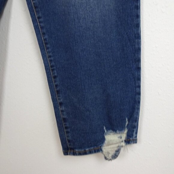 Jessica Simpson Slim Straight Jeans Plus Size 24W Blue Denim Distressed - Picture 3 of 8